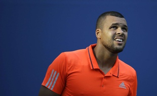 Jo-Wilfried Tsonga lors de son match contre Marin Cilic le 8 septembre 2015.