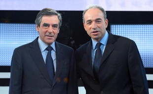 François Fillon et Jean-François Copé sur le plateau de «Des paroles et des actes», le 25 octobre 2012.
