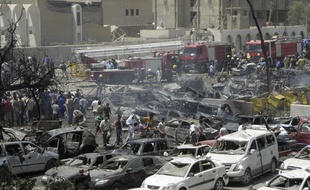 Le ministère des Finances à Bagdad (Irak) a été ravagé par une explosion à l'attentat piégé le 19 août 2009.