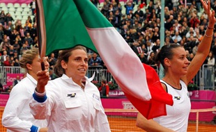 Les joueuses de tennis italiennes, victorieuses de la Fed Cup le 8 novembre 2009 face aux Etats-Unis.