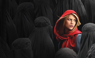 L'actrice Claire Danes, dans une affiche promotionnelle de la saison 4 de la série «Homeland»