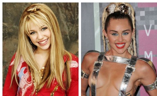 Miley Cyrus en 2006 et en 2015