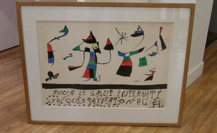 Une oeuvre de Miro vendue aux enchères à Paris en 2010.