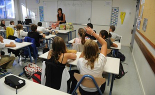 Des élèves d'une classe de 6è de Aytré, en Charente-Maritime, le 1er septembre 2015