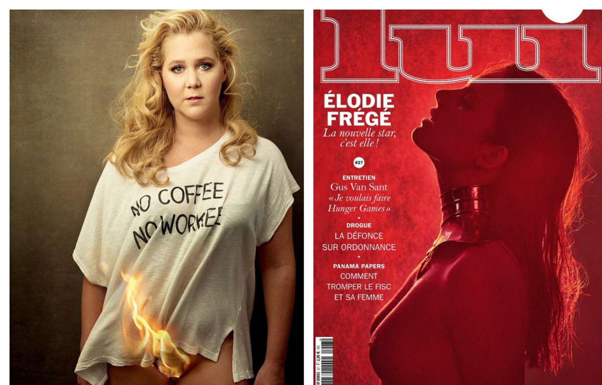 Amy Schumer a le feu à la culotte… Elodie Frégé seins nus en Une de