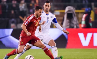 Eden Hazard sous le maillot de la Belgique, face à Israël, le 13 octobre 2015.