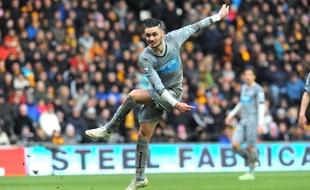 Rémy Cabella a inscrit son premier but sous les couleurs de Newcastle face à Hull City, le 31 janvier 2015.