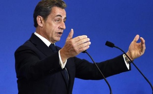 Nicolas Sarkozy, au siège de l'UMP à Paris, le 13 décembre 2014
