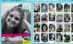 Capture d'écran du site de la campagne "Tous candidats en 2012".