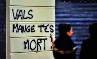 Un mur taggé le 27 octobre 2014 à Nantes