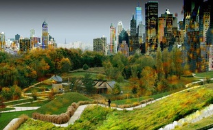 Roland Castro a imaginé le parc de la Courneuve totalement transformé à la manière de Central Park à New York.
