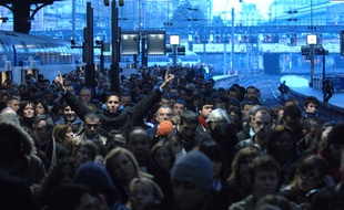 Grève à la SNCF en 1997 à Paris.