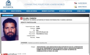 L'avis de recherche international de Fabien Clain diffusé par Interpol.