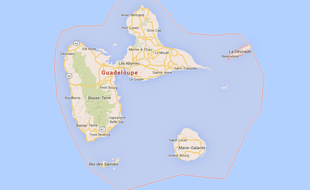 Illustration de la Guadeloupe sur Google Maps.