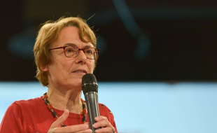 Martine Billard, animatrice du comité électoral national de La France insoumise le 14 mai 2017.