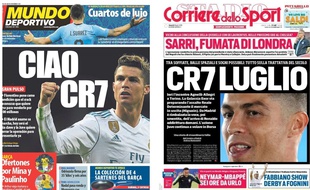 La presse espagnol et italienne font leurs gros titres sur Ronaldo. — Mundo Deportivo / Corriere Dello Sport / Marca - capture écran