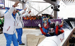 L'équipe russe de Bobsleigh à quatre, aux JO2014