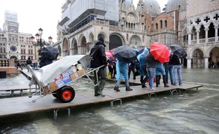 Venise sous les eaux pendant «l'acqua alta», le 5 novembre 2014