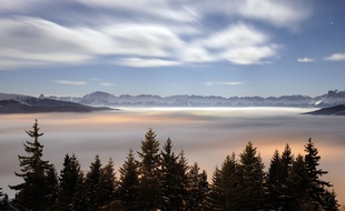 Paysage enneigé dans le Vercors depuis la Matheysine, Christophe Stagnetto/SIPA.