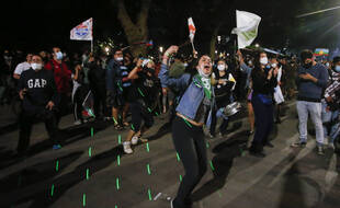 Des rassemblements à Santiago, au Chili, le 26 octobre 2020.