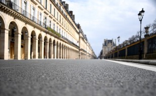 La rue de Rivoli à Paris pendant le premier confinement.