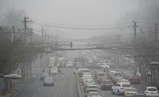 Illustration de la pollution de l'air à Pékin.