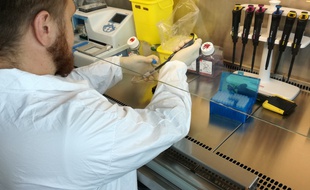 Travail sur les cellules de patients atteints de maladie rare par la société pharmaceutique Apteeus.