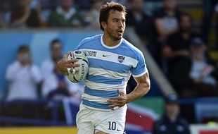 Juan Martin Hernandez lors du match de poule de Coupe du monde de rugby entre l'Argentine et la Namibie, le 11 octobre 2015.