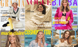 Montage de plusieurs couvertures de magazines féminins, au 3 avril 2020.