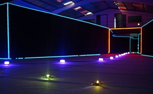 Sur la ligne de départ de Drone Arena.