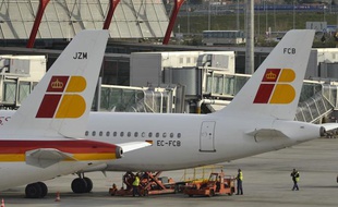 Des avions de la compagnie espagnole Iberia en février 2013.