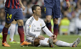 Cristiano Ronaldo lors du match entre le Real Madrid et le FC Barcelone le 23 mars 2014.