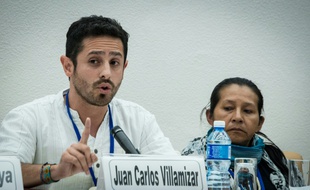 Juan Carlos Villamizar, de la la Commission de migration forcée, exil et réconciliation, le 2 novembre 2014 à La Havane à Cuba