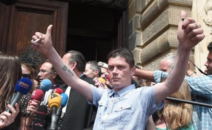 Daniel Legrand à la sortie du tribunale le 5 juin 2015 à Rennes