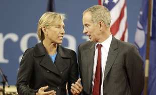 Martina Navratilova et John McEnroe à l'US Open en 2008.