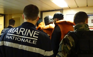 Les migrants secourus à bord du patrouilleur «Flamant»