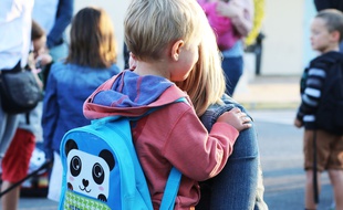Rentrée scolaire, le 3 septembre 2018. Rentrée des classes dans une école maternelle près de Bordeaux (Gironde).