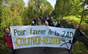Manifestation sur la ZAD de Notre-Dame-des-Landes le 21 octobre 2017.