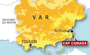 Carte de localisation du cap Camarat où une vedette a chaviré le 17 juillet 2009.