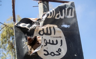 Un logo de l'organisation Etat islamique en Irak. (Illustration)