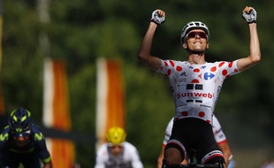 Warren Barguil à l'arrivée à Foix