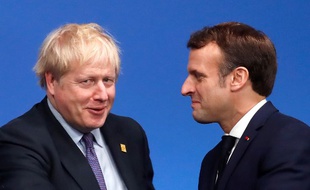 Le Preier ministre britannique Boris Johnson et le président français Emmanuel Macron, lors du sommet de l'Otan à Londres, le 4 décembre 2019.