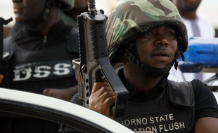 Illustration de forces de sécurité à Maiduguri, au Nigeria, le 8 août 2013, dans une région frappée par les attaques de Boko Haram