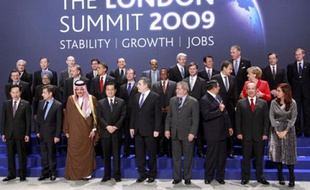 Les dirigeants du G20 à Londres le 2 avril 2009