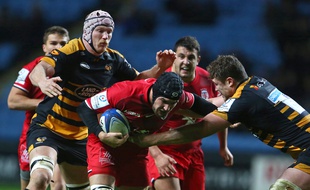 François Cros, le troisième ligne du Stade Toulousain, lors de la victoire chez les Wasps en Champions Cup, le 8 décembre 2018 à Coventry.