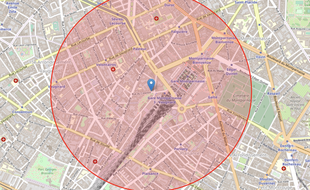 Voila le rayon dans lequel pourraient circuler les journalistes de 20 Minutes s'ils étaient confinés au siège parisien.