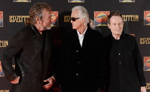 Robert Plant, Jimmy Page, et John Paul Jones de Led Zeppelin à Londres