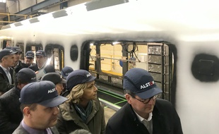 Valérie Pécresse en visite sur le site Alstom de Reichshoffen, dans le Bas-Rhin, le 4 septembre 2019.