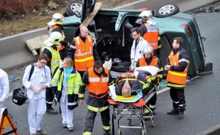 Un accident de la route en janvier 2014 à Roubaix