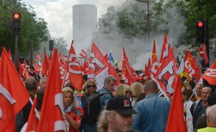 Les manifestants contre la loi Travail à Paris, le 14 juin 2016.